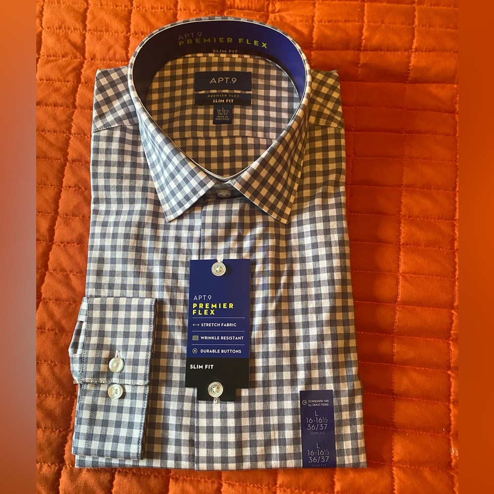 Apt. 9 Blue slim fit Dress Shirt Classic Design
